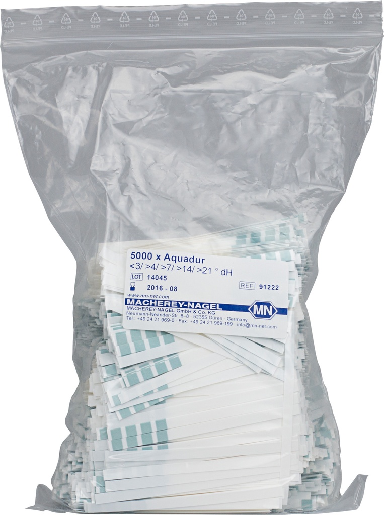 Aquadur teststrips, inddeling: 3-21 °dH,5000 stk