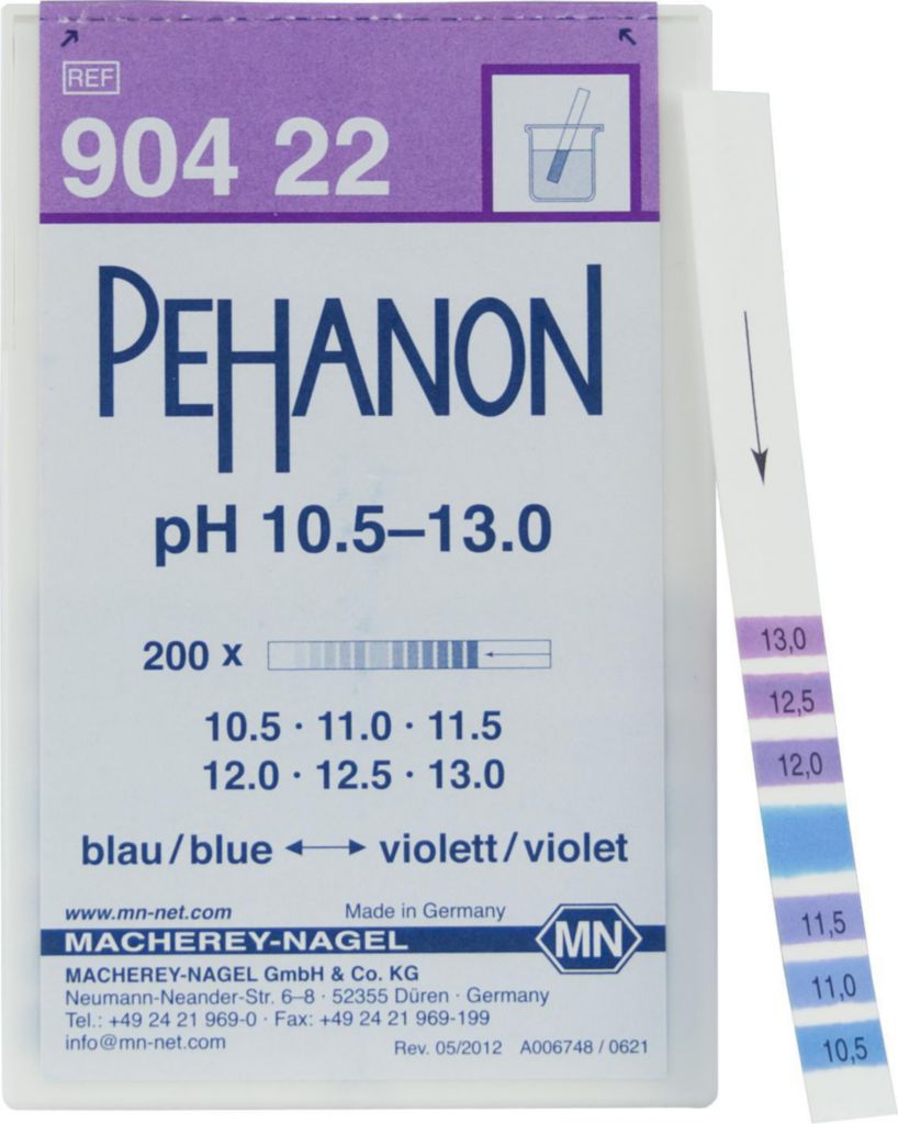 pH-indikatorpapir, Macherey-Nagel PEHANON, strips, pH 10,5 - 13, 200 stk