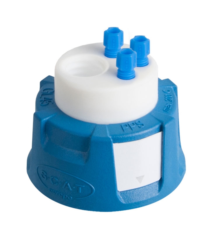 [9139806] Affaldslåg, SCAT Safety Waste Cap V2.0, GL 45, Type 18, 1 x GL 14 / 3 x kapillar