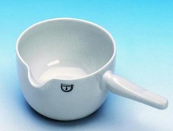 Porcelænsdigel m/håndtag, Ø63x45 mm, 100 ml