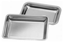 Insturmentbakke 18/10 stål, 200x120x20 mm