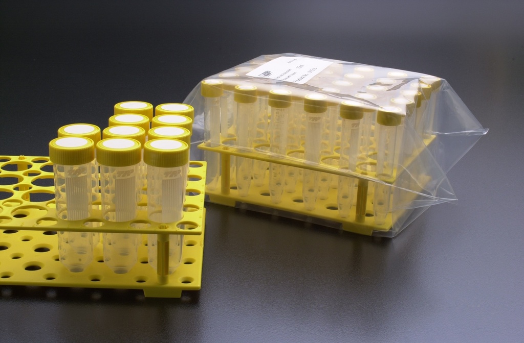 [91515] Rack med 30 x centrifugerør, TPP, koniske, 15 ml