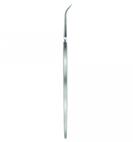 Dissekteringsnål, metal, spids, buet, 140 mm