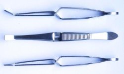 [9160381] LLG pincet til dækglas, selvlåsende, bøjet, 105 mm
