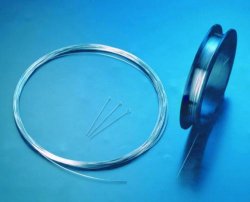 Platintråd Pt/Ir tråd, Ø0,2 mm. Solgt pr. cm