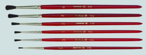Børstesæt, pk. m/ størrelserne  2/0,0,1,2,3,4