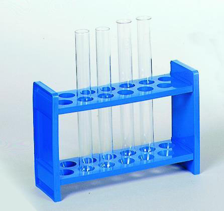 Testrør rack, PP, blåt, til 24 rør Ø18 mm