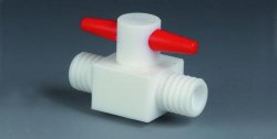 2-vejs stophane, PTFE,  GL 18, 6 mm