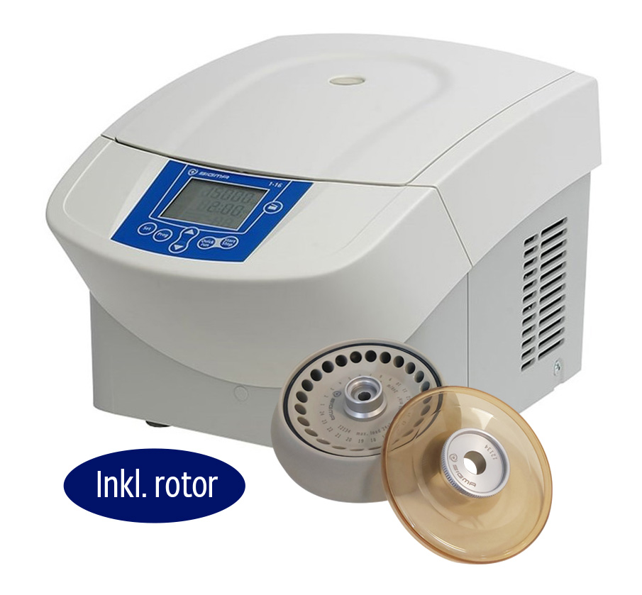 [221002590] Centrifuge Sigma 1-16 med PP rotor til 24 x 1,5/2 ml rør