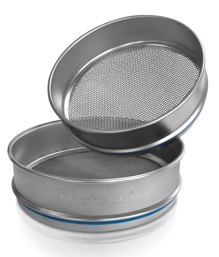 Analysesigte, Retsch, rustfri, Ø200 x 50 mm, vævet: 600 µm