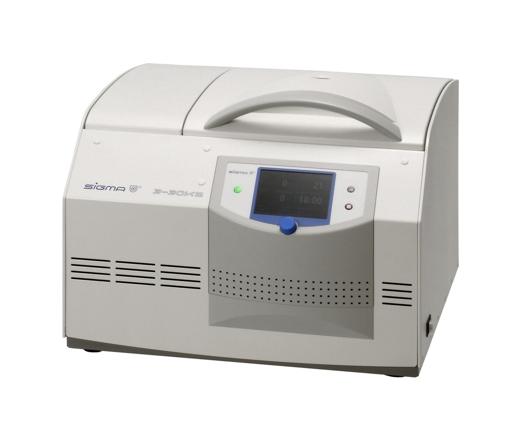 Centrifuge Sigma 3-30KS m/køl, 6x85 ml/30.000 o/min. u/rotor