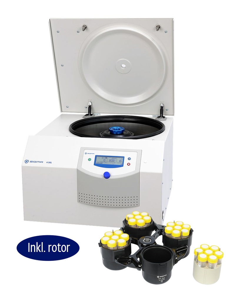 Centrifuge Sigma 4-5KL med køl inkl. rotor 4x750ml, 15/50 Falcon