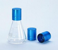 Erlenmeyer låg, røde, 37/39 mm, pakke a 10 stk.