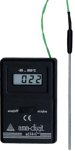 Termometer, Amarell, med nåleføler, -35-500°C