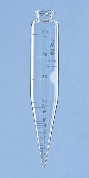 ASTM centrifugerør, konisk, Ø37 x 203 mm, 100 ml