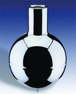 Dewarflaske, kugleformet, i metalkappe, 10 ltr.