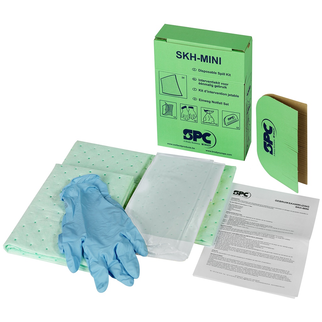 [9404080] Chemical Disposable Spill Kit, Brady incl. autoclavable Biohazard bag