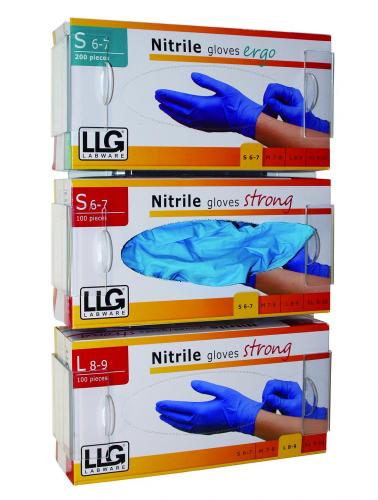 Handskedispenser, LLG, frontindsæt til 3 æsker, akrylglas