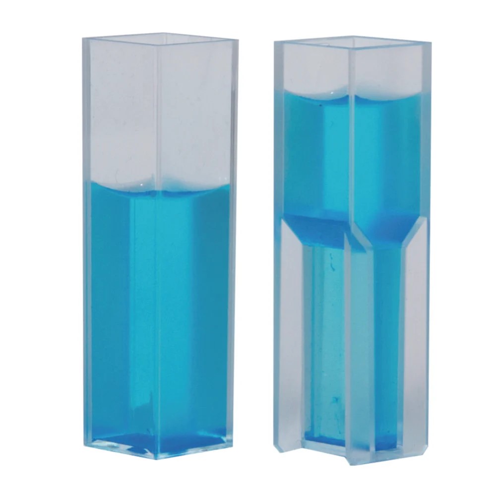 Semi-mikro-kuvette PS, 340-900 nm, 1,6 ml, styrofoam rack