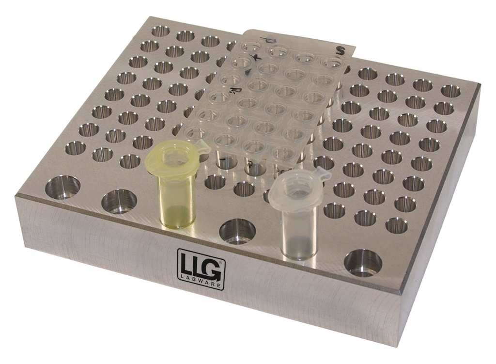 LLG aluminiumblok, 96 x 0,2 ml + 6 x 1,5 ml rør