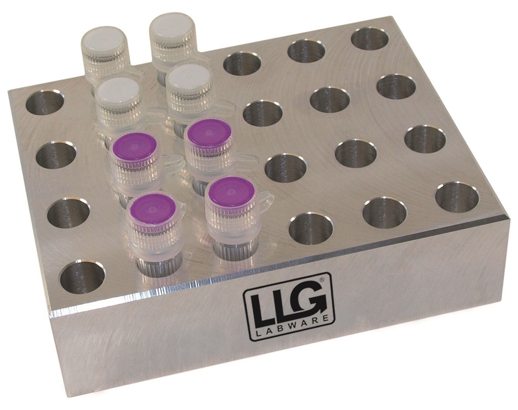 LLG aluminiumblok, 24 x 2,0 ml rør