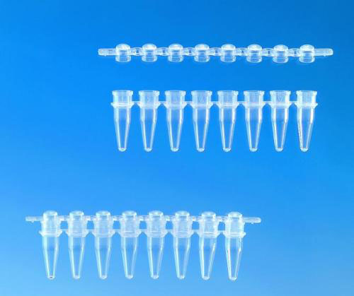 Strips, 8 PCR-rør, klare u/låg, 125 stk., 0,2 ml