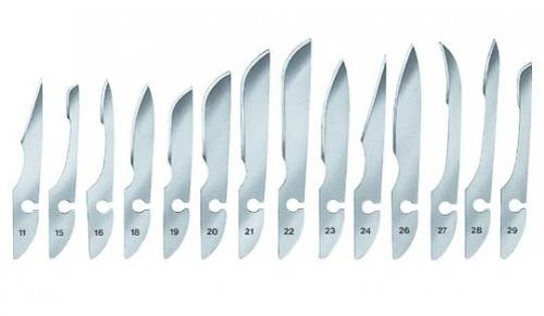 Skalpelblade acuate, usterile