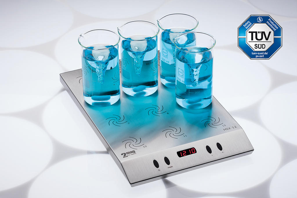 Magnetomrører, 2mag MIX 12 XL multipunkt, 12 x 600 ml