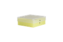Kryoboks, 130 x 130 x 50 mm, PP, 9 x 9 rum, 1/2 ml kryorør, gul