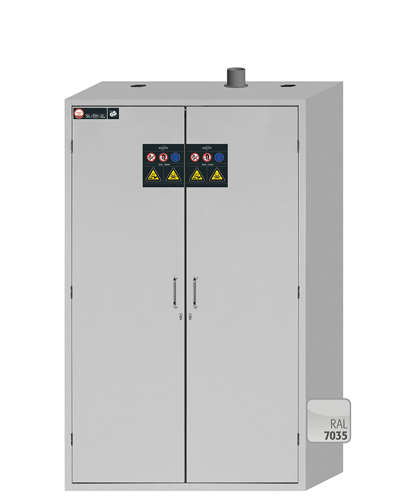 [9840691] Kemikalieskab, Asecos SL-CLASSIC, bredde 120 cm, 8 skuffer m bakker