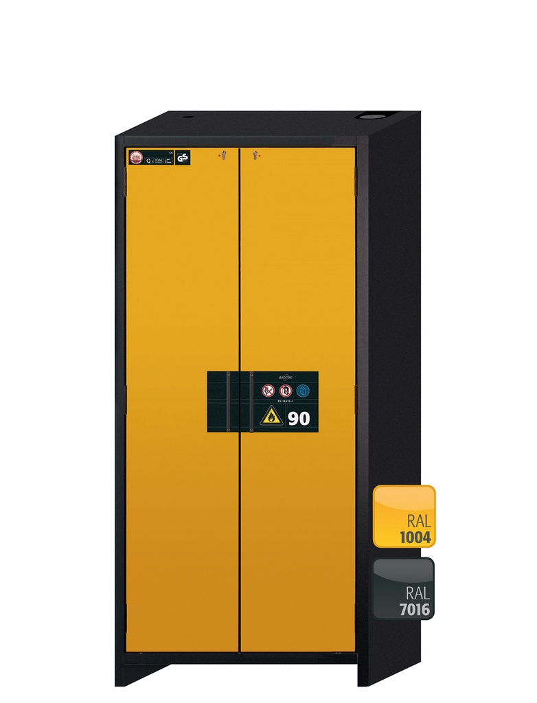 [9840712] Brandskab, Asecos Q-CLASSIC-90, bredde 90 cm, 3 hylder, spildbakke