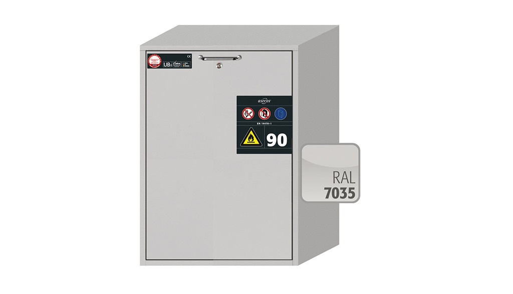 Brandskab, Asecos UB-S-90, bredde 59 cm, 2 skuffer