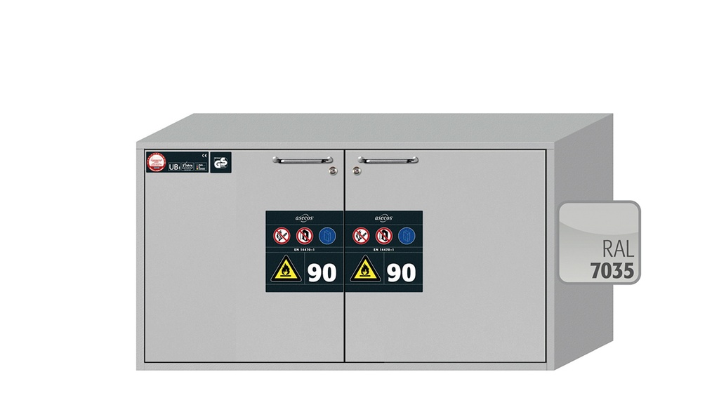 Brandskab, Asecos UB-S-90, bredde 110 cm, 2 skuffer