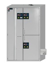 Brandskab til kemikalier, Asecos K-PHOENIX-90, bredde 120 cm, 3 hylder, spildbakke, 4 skuffer