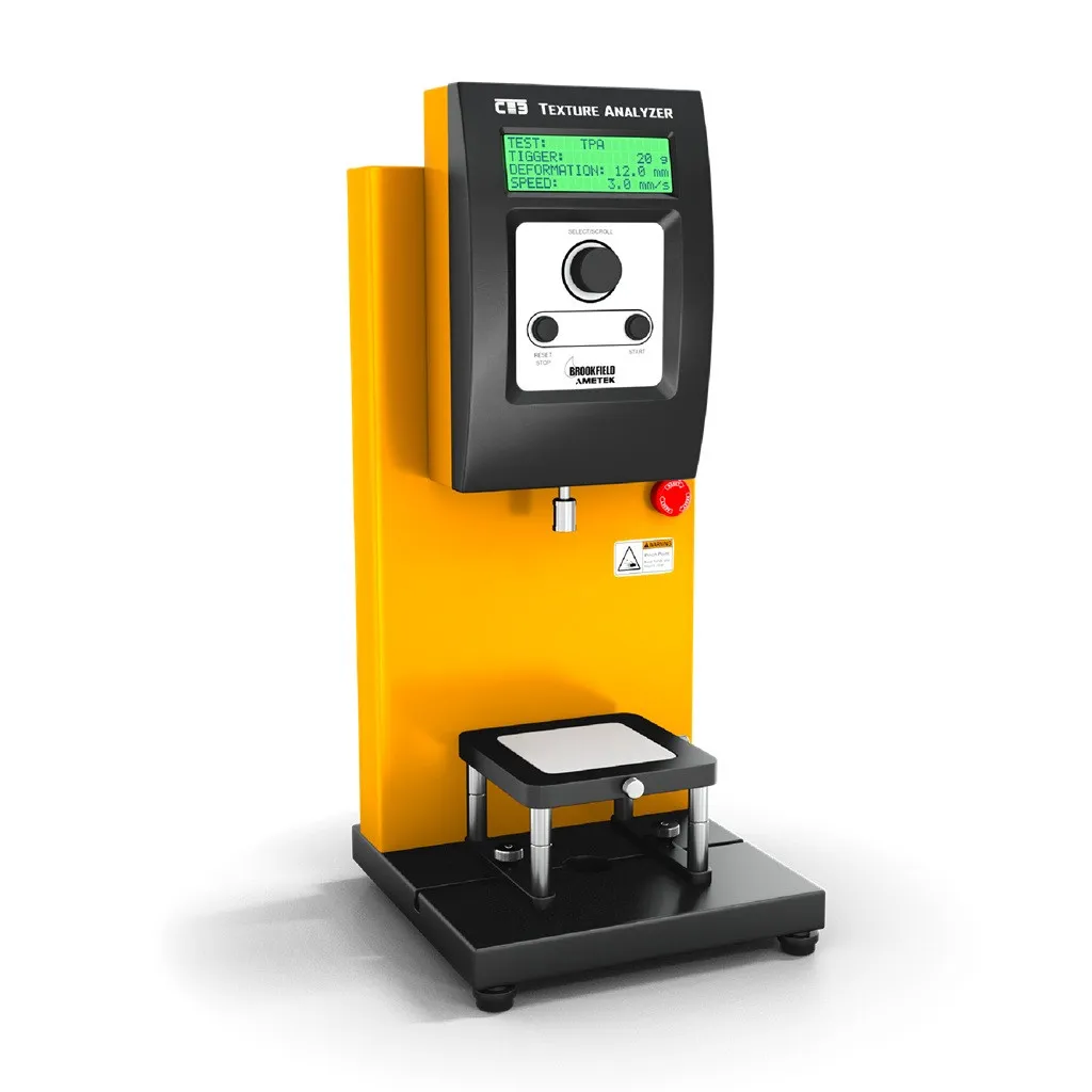 CT3 Texture Analyzer, Brookfield, 1500 g load cell, probe kit and standard base table