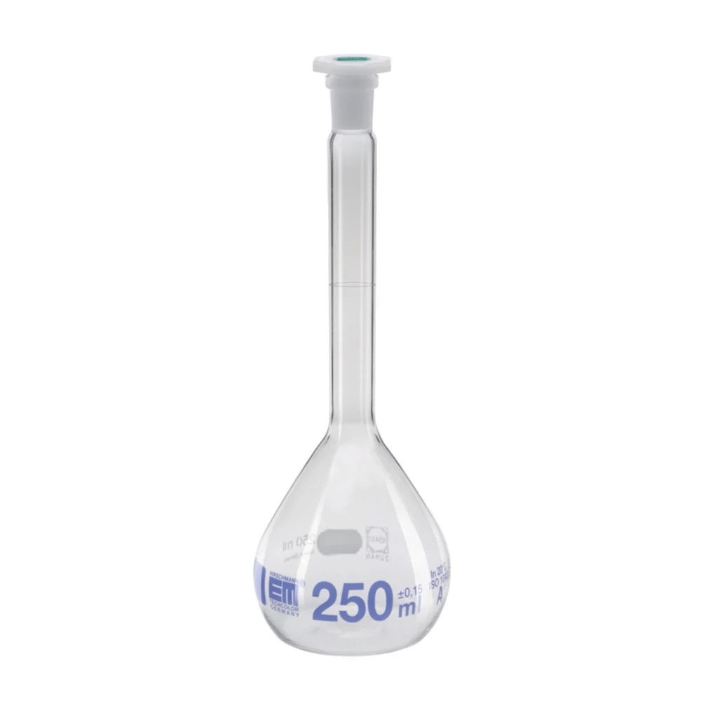 Målekolbe, Hirschmann, kl. A, NS14 PE prop, 200 ml