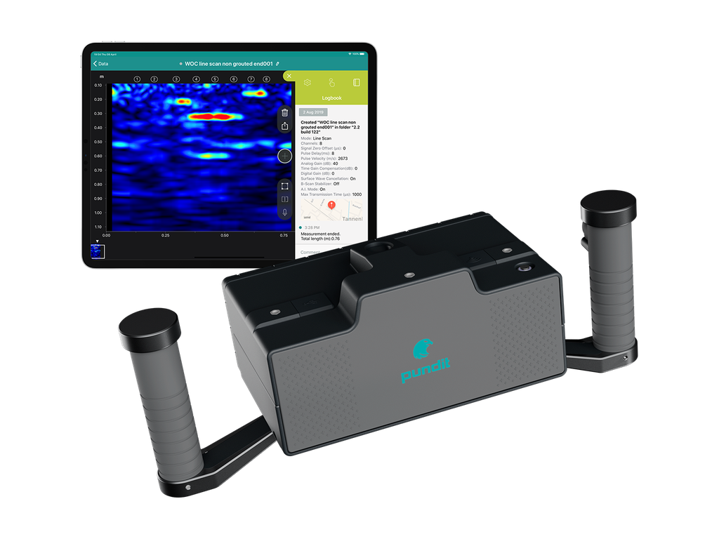 Dæklagsmåler Pundit ultralyd, Proceq PD8050 inkl. Advance Suite software