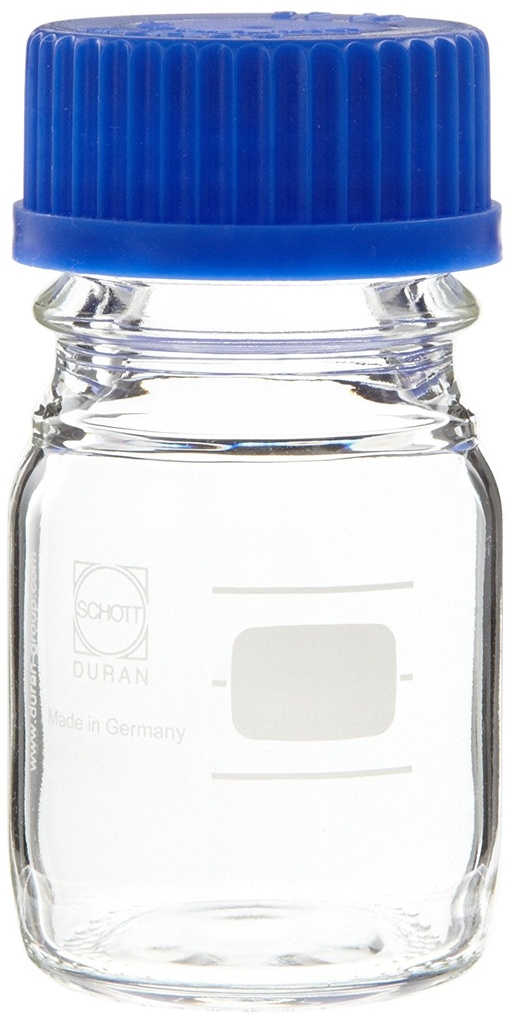 BlueCap-flaske, DURAN, med blåt låg, 100 ml