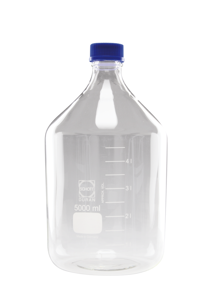 BlueCap-flaske, DURAN, med blåt låg, 5000 ml