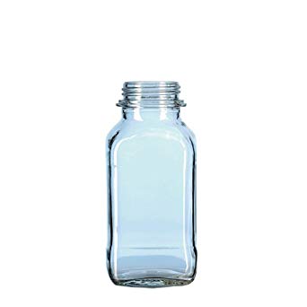 Glasflaske, soda, firkantet, u/låg, klar, 500 ml
